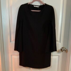 Zara Batwing Split Sleeve Black Mini Dress XS New